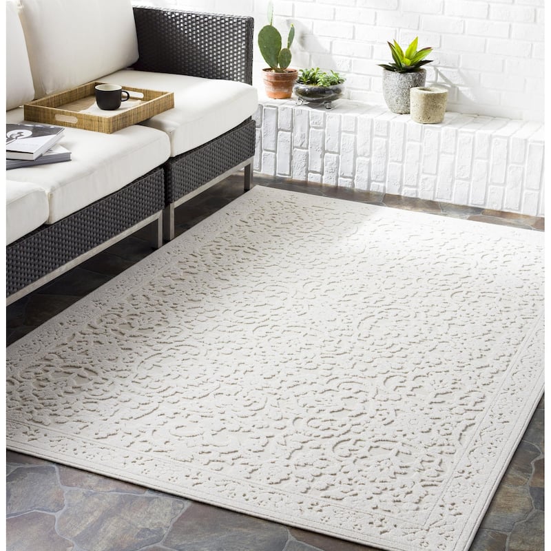 Livabliss Greenwich Casual Outdoor Area Rug - 7'10" x 10' - Cream