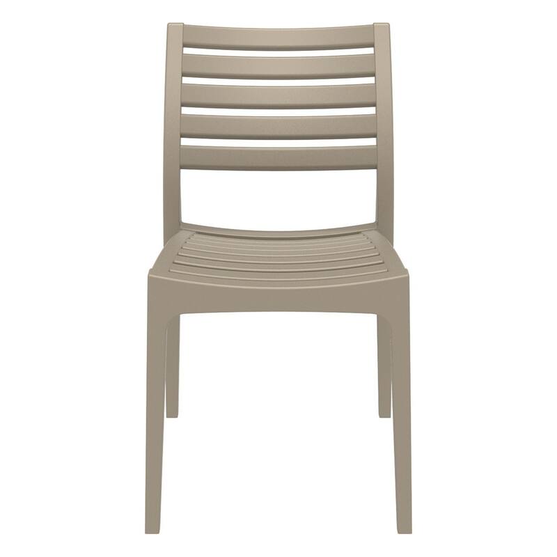 33" Taupe Brown Stackable Outdoor Patio Dining Chair