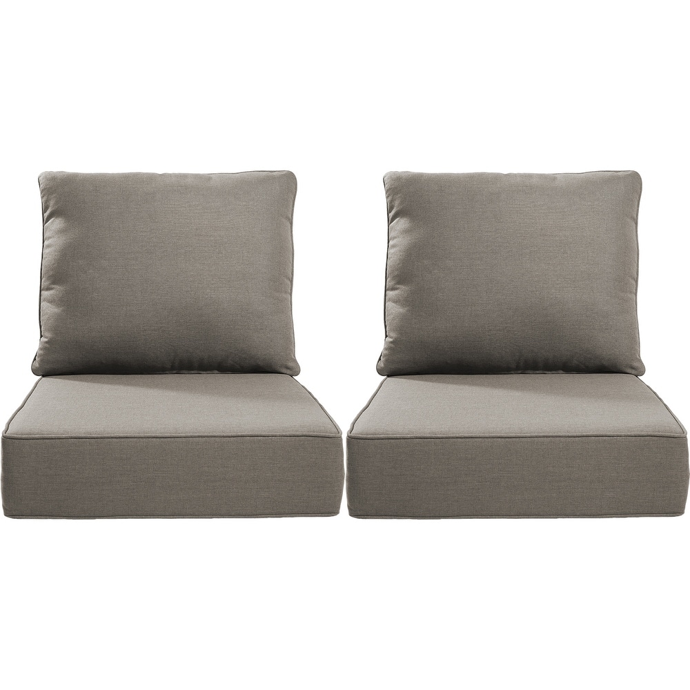 Luxury 6" Outdoor Cushions for Patio Furniture, 24x24x6 Cushion Set, Fade Resistant Replacement Cushions with Removable Cover