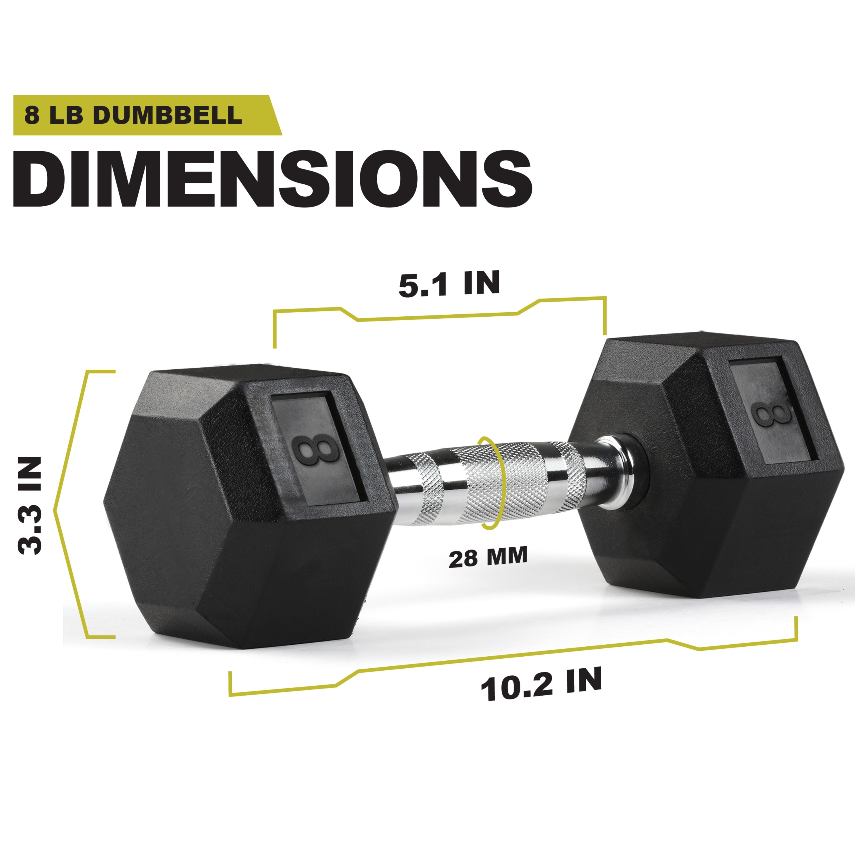 Hex Rubber Dumbbells 8lb Pair Hex Rubber Dumbbells 8lb Pair