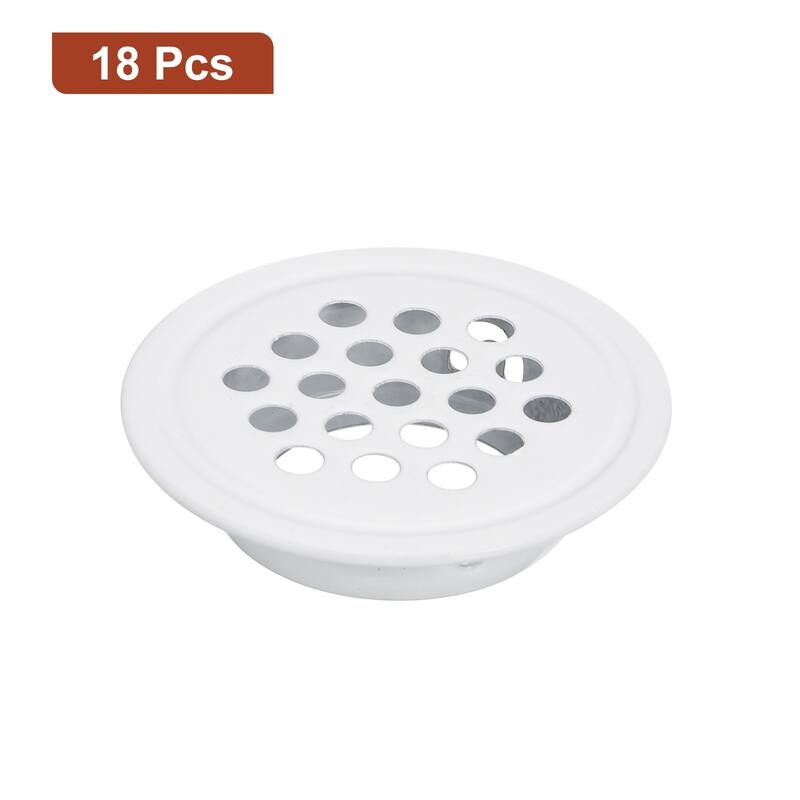 25mm Circular Soffit Vent, 18pcs Stainless Steel Circular Air Vents, White