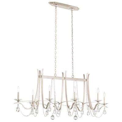 Sarella 6 Light Chandelier in White with Crystal Heritage Crystal - One Size