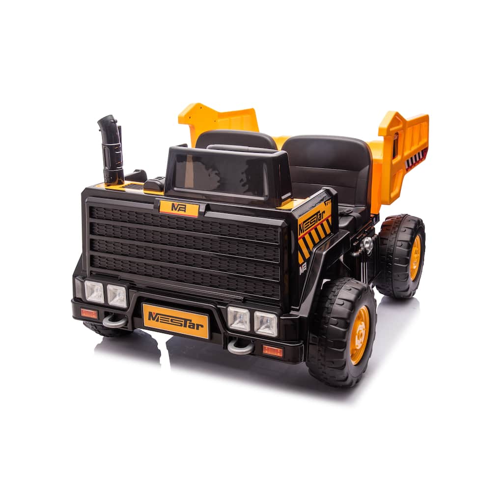 24V Kids Electric Dump Truck with Remote, Construction Truck Ride-On Dump Truck with Bluetooth & Lights