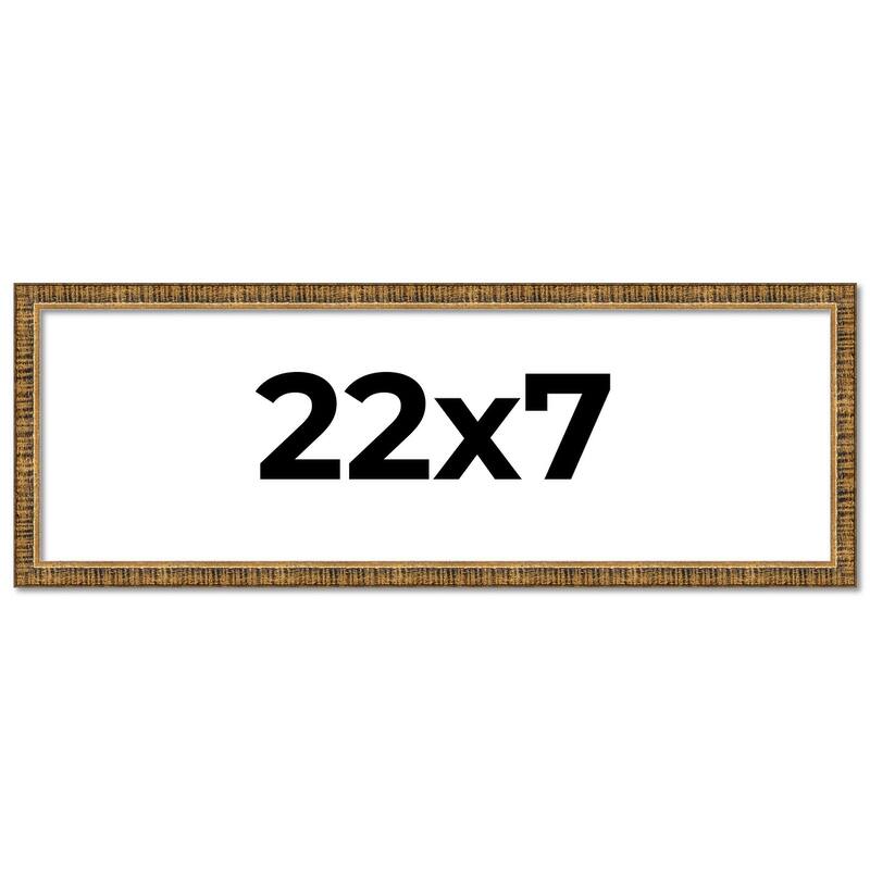 22x7 Frame Gold Kingsley Distressed Solid Wood Picture Frame Width