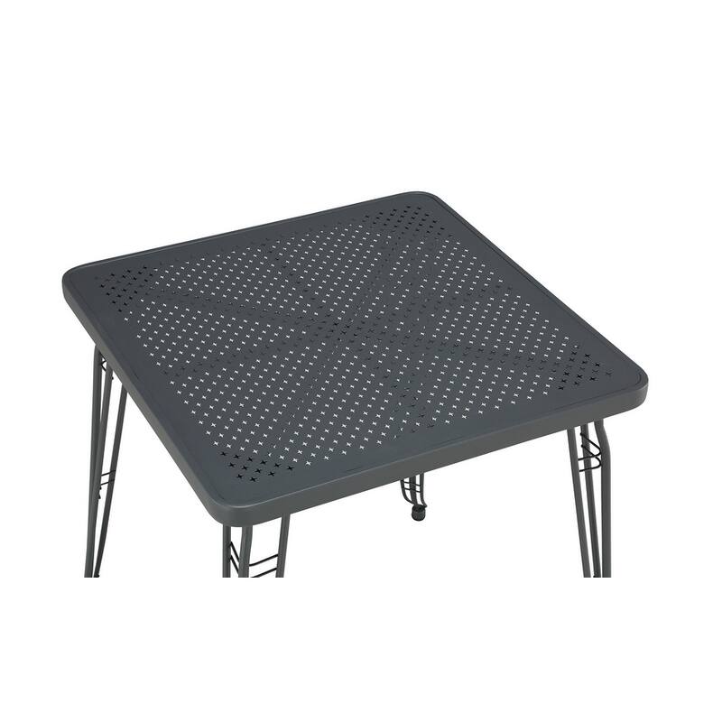 Boraam Gilbert Square Grey Metal Pub Table