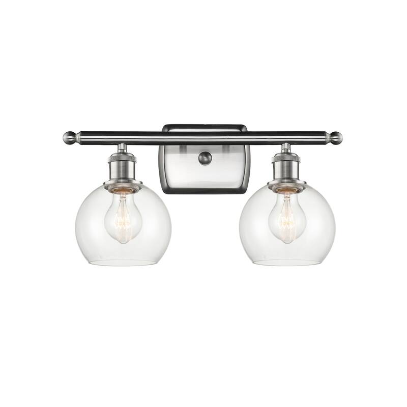 Innovations Lighting 516-2W-9-16 Athens Vanity Athens 2 Light 16" Wide - Brushed Satin Nickel / Clear
