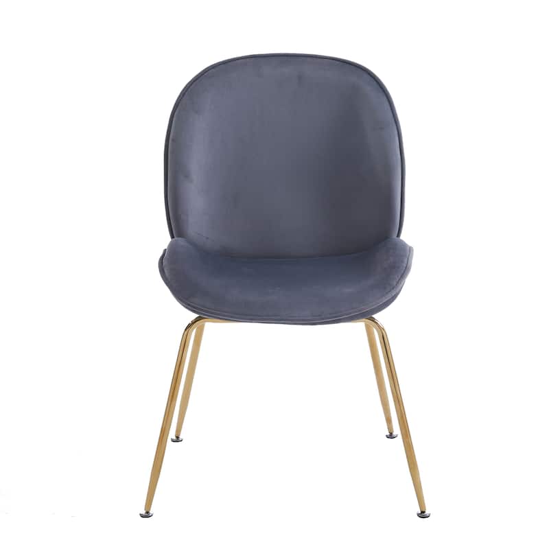 Porthos Home Otis Dining Chair, Suede Upholstery, Gold Legs, Armless