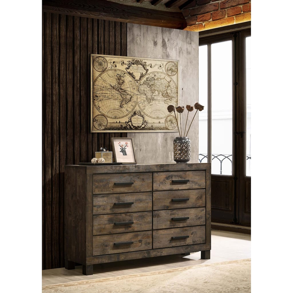 Woodmont 8-drawer Dresser Rustic Golden Brown