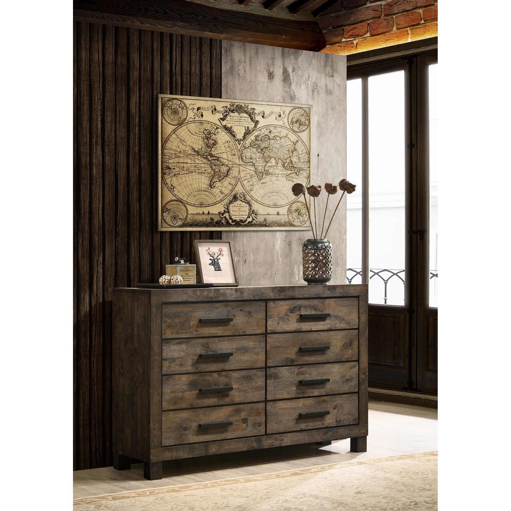 Woodmont 8-drawer Dresser Rustic Golden Brown