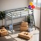 preview thumbnail 14 of 22, Comprehensive Design Twin Size High Loft Bed with inclined Ladder and Guardrails, Under Bed Capacious Space, Space-saving, White
