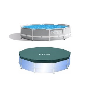 Intex 10ft X 10ft X 30in Pool W/ 10 Foot Round Pool Cover And Filter Cartridge