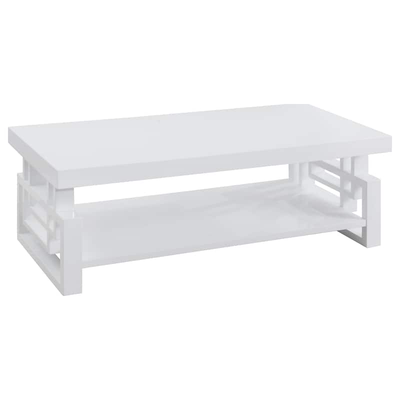 Schmitt Rectangular Coffee Table White High Gloss - Wood - White High Gloss