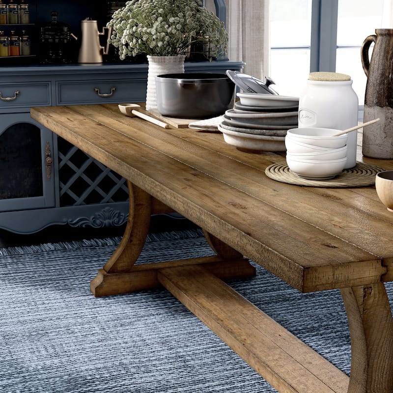 Furniture of America Sail Rustic Pine Solid Wood Dining Table