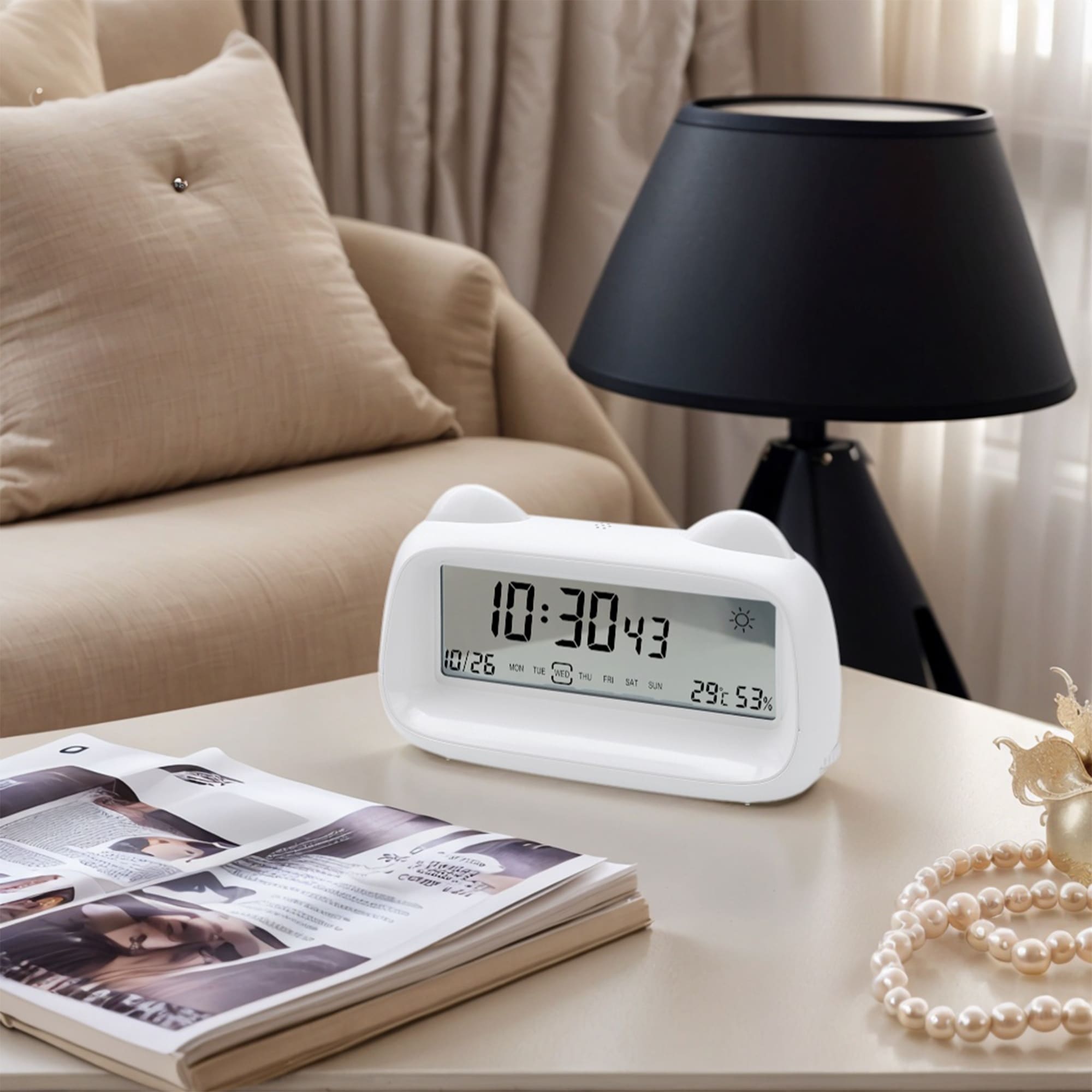 Digital Alarm Clock Backlight, Cartoon Design,Loud Wake-Up Sound for Bedroom/Dorm 6.1"Lx1.8"Wx3.7"H - 6.1"L x 1.8"W x 3.7"H