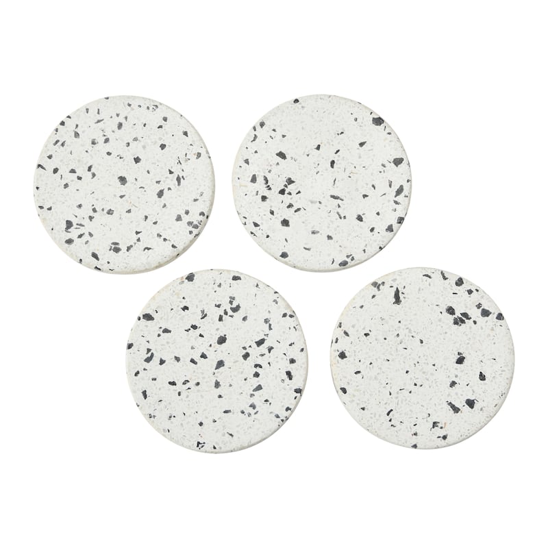 Round Sandstone Coasters - Off-White