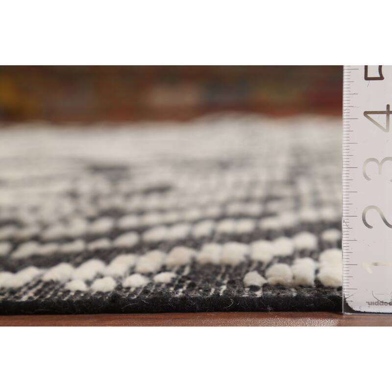 Moroccan Abstract Area Rug Hand-Knotted Wool Carpet - 8'10"x 12'6"