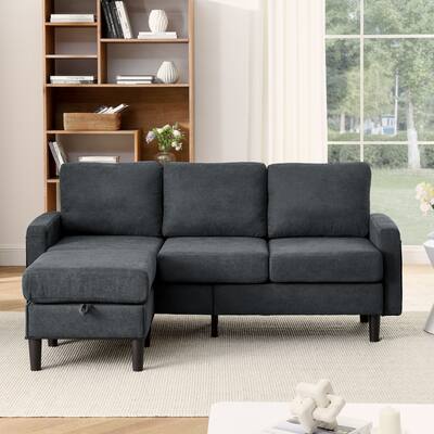 3-Seater Upholstered Sectional Sofa with Storage Ottoman, Ideal for Apartments and Primary Living Spaces