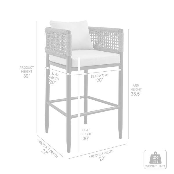 Felicia Black Aluminum & Grey Rope Outdoor Bar Stool On Sale Bed
