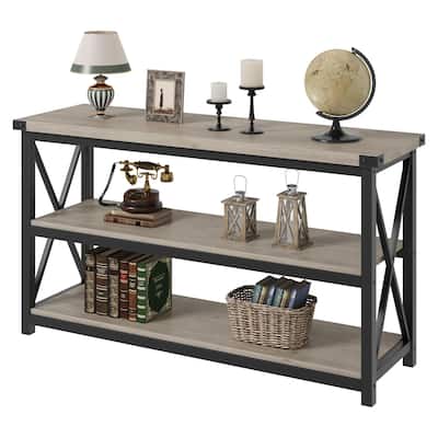 47 Inch Entryway Table, Narrow Long Console Table with Storage, 3 Tier Wood Sofa Table