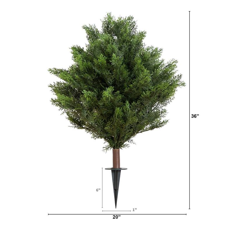 Cedar Bush Artificial Plant with Stakes - 3' - Green