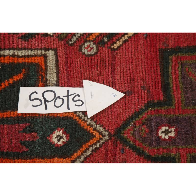 Hamedan Persian Vintage Runner Rug Handmade Wool Carpet - 3'10"x 11'9"