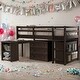 preview thumbnail 15 of 48, Twin Size Loft Bed With Cabinet,Shelves And Rolling Portable Desk