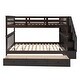 preview thumbnail 16 of 26, Stylish & Simple Stairway Full-Over-Full Bunk Bed with Drawer, Storage and Guard Rail for Bedroom, Versatility Galore, Grey