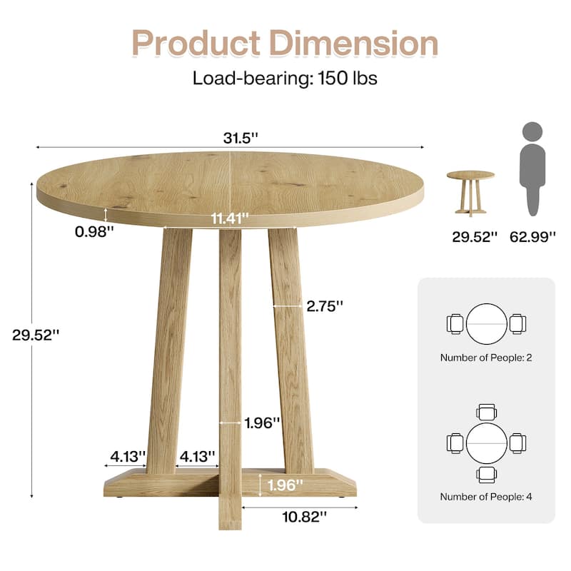 Small Conference Table 31.5" Round Office Meeting Table - N/A