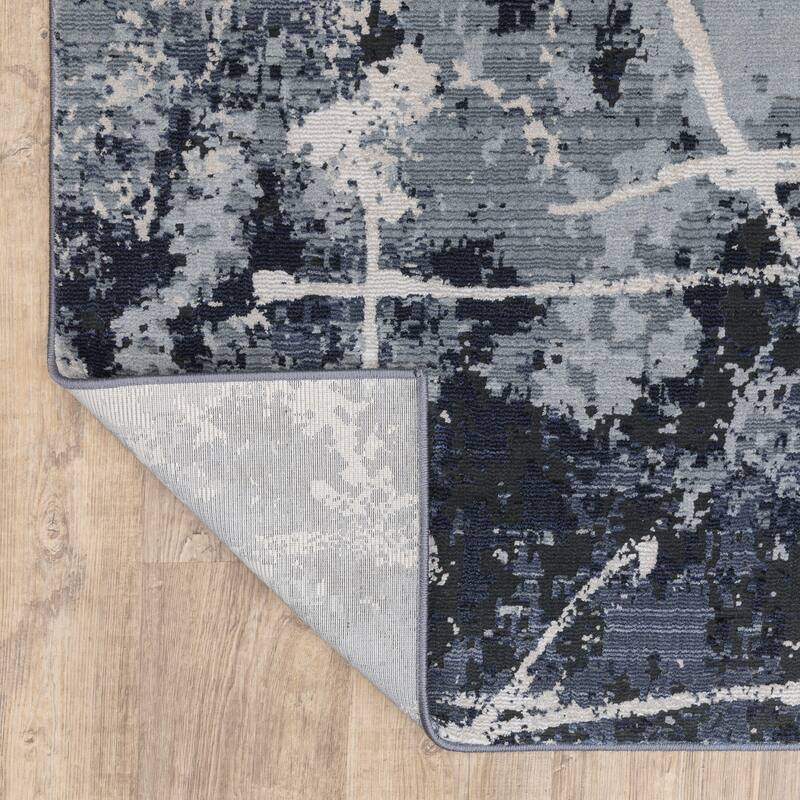 Style Haven Caldon Contemporary Abstract Blue Area Rug