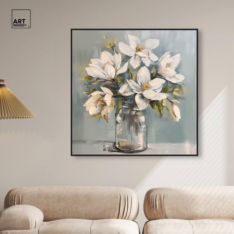 Prismatic Floral and Jar Canvas by Art Remedy