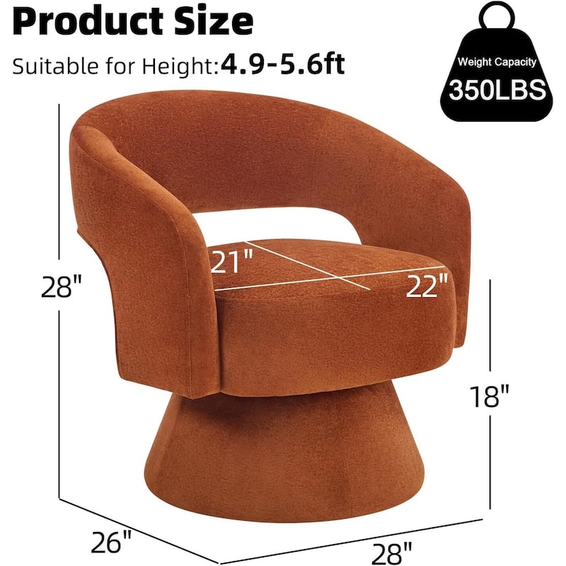 Swivel Barrel Chair,Velvet Accent Armchair 360 Degree Swivel Club Chair Vanity Chair for Living Room Bedroom Reception Room