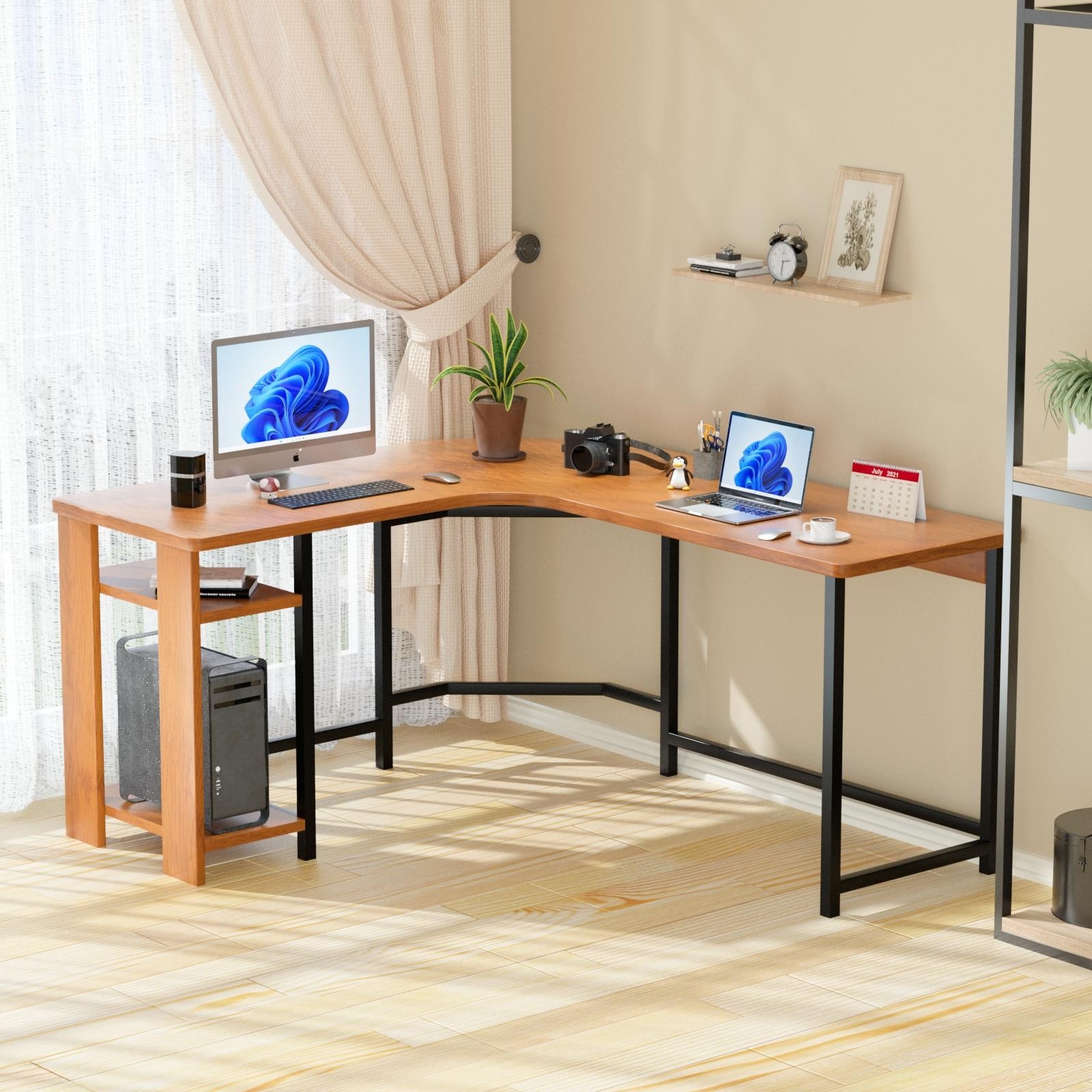 Gama 35 Wide Computer Desk with a Wall Cubby Shelf