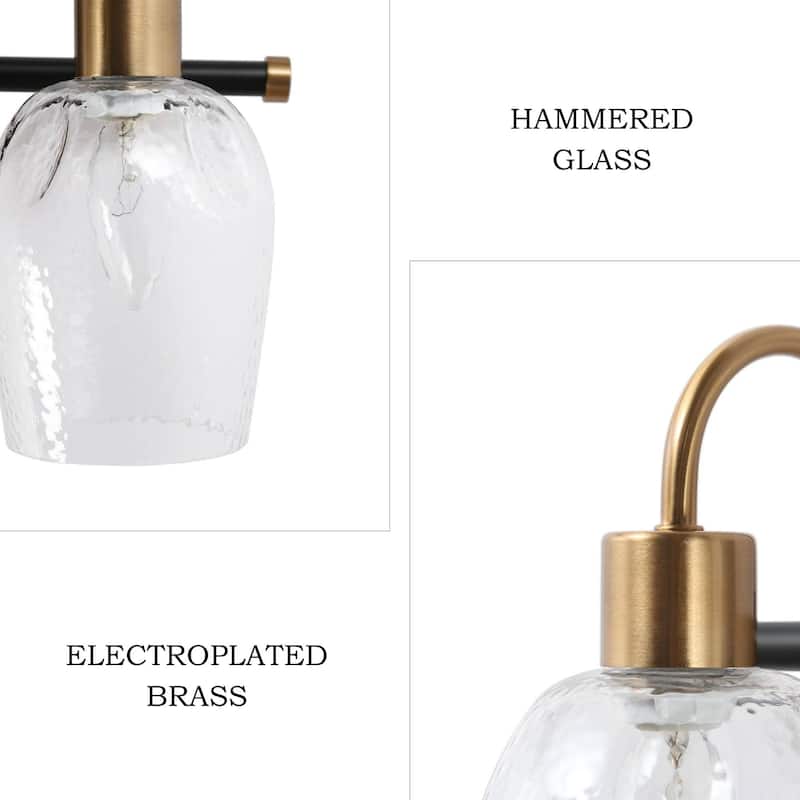 Modern 1/2/3/4-Light Bathroom Vanity Light Black Gold Wine Glass Wall Sconces