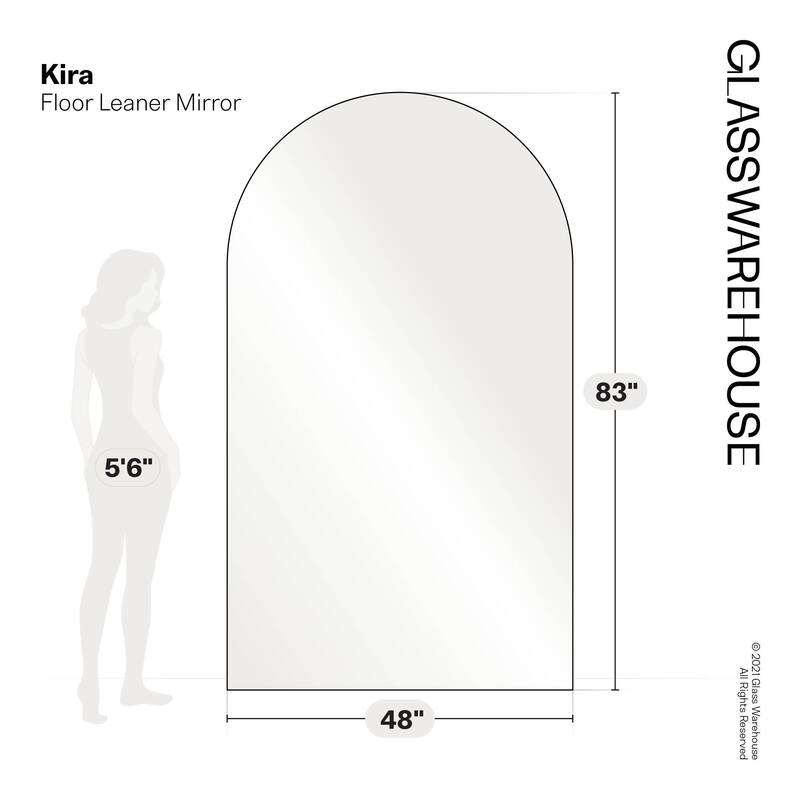 Glass Warehouse Large Arch Shape Stainless Steel Framed Mirror