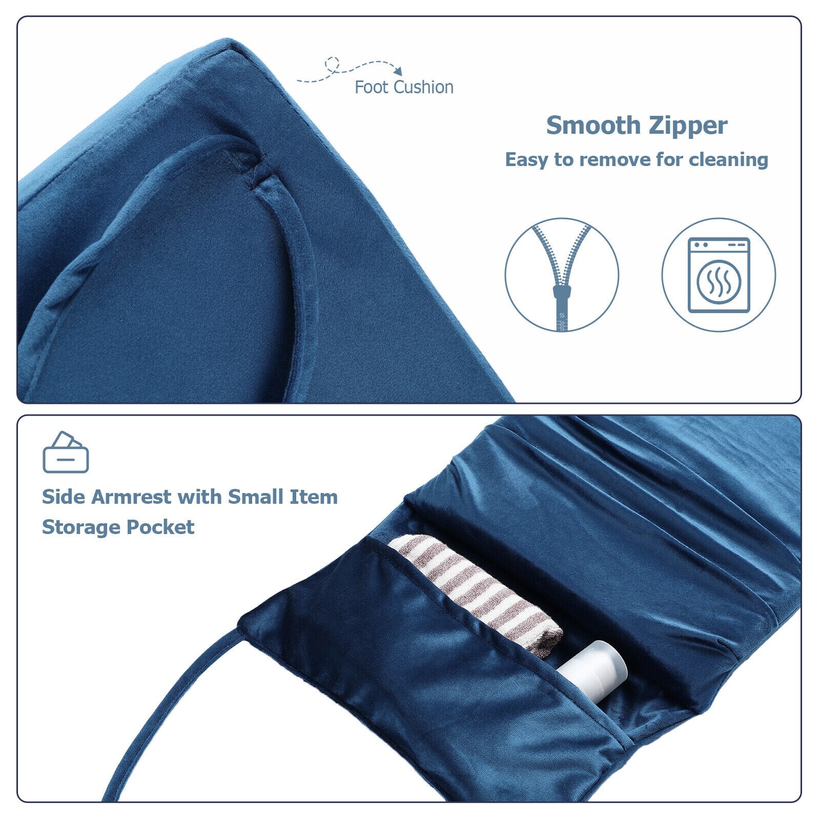 Glider Cushion Set Velvet Cotton Pads for Rocking Chair Ottoman