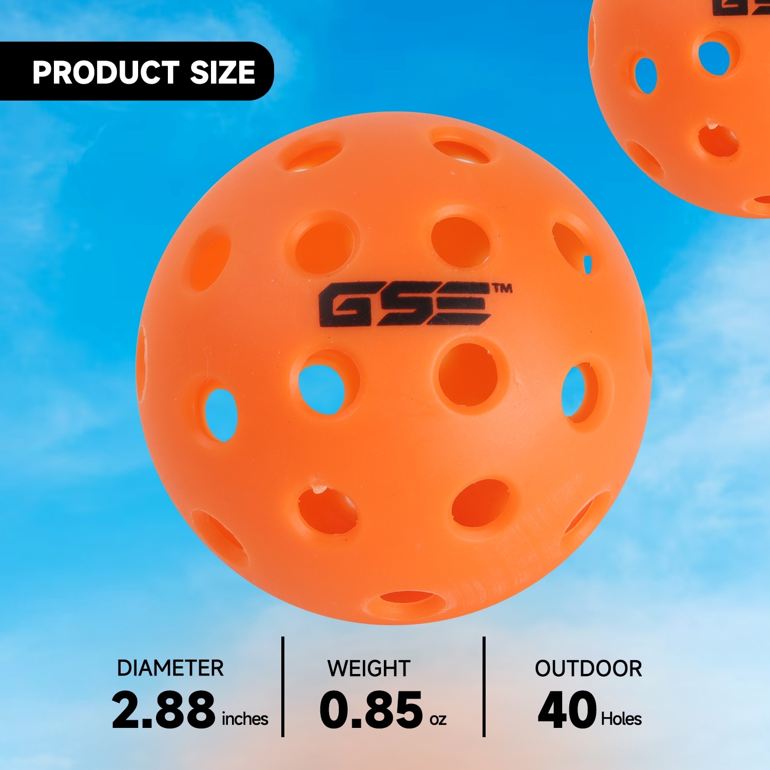 GSE™ 12-Pack Outdoor Pickleball Balls Set. Standard 40 Holes Pickleball ...