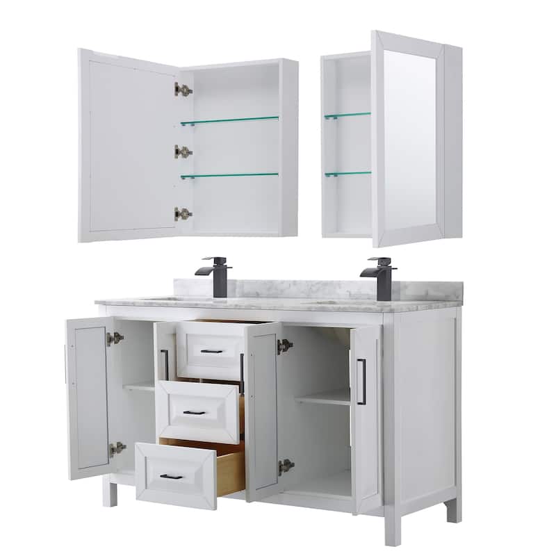 Wyndham Collection Daria 60" Free Standing Double Vanity Set with MDF