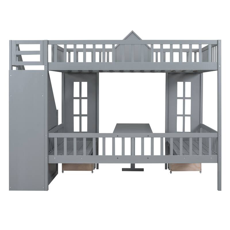 Pine Bunk Bed with Storage