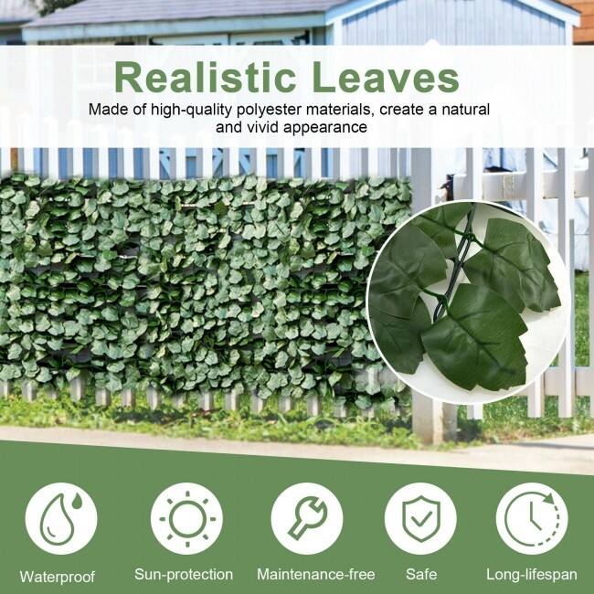 118 x 39 Inch Artificial Ivy Privacy Fence Screen for Fence Decor - 118" x 39.4" (L x W)