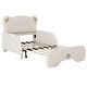 preview thumbnail 9 of 7, Twin XL Size Upholstered Stretchable Vaulted Sofa Bed, Bear Shaped Headboard, Beige
