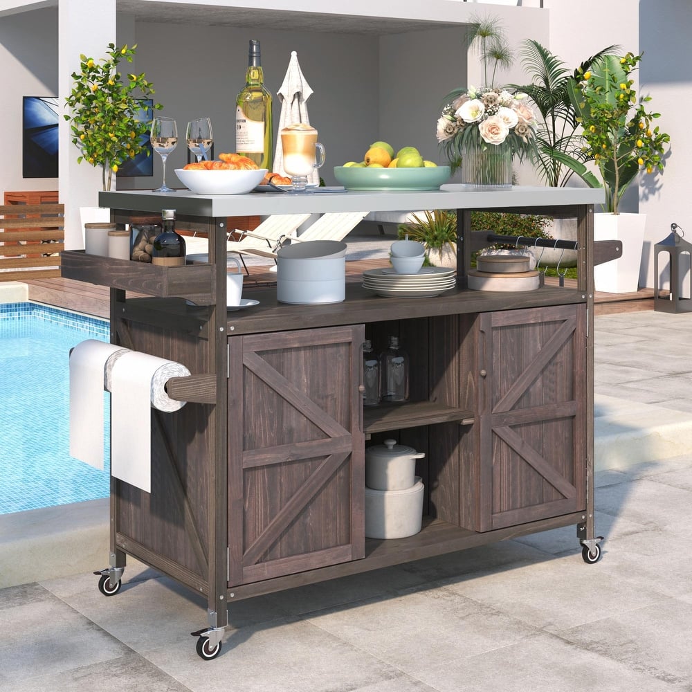 Farmhouse Outdoor Kitchen Island