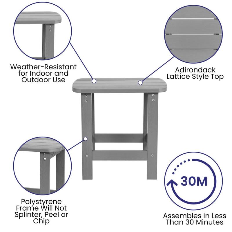All-Weather Poly Resin Adirondack Side Table - Patio Table