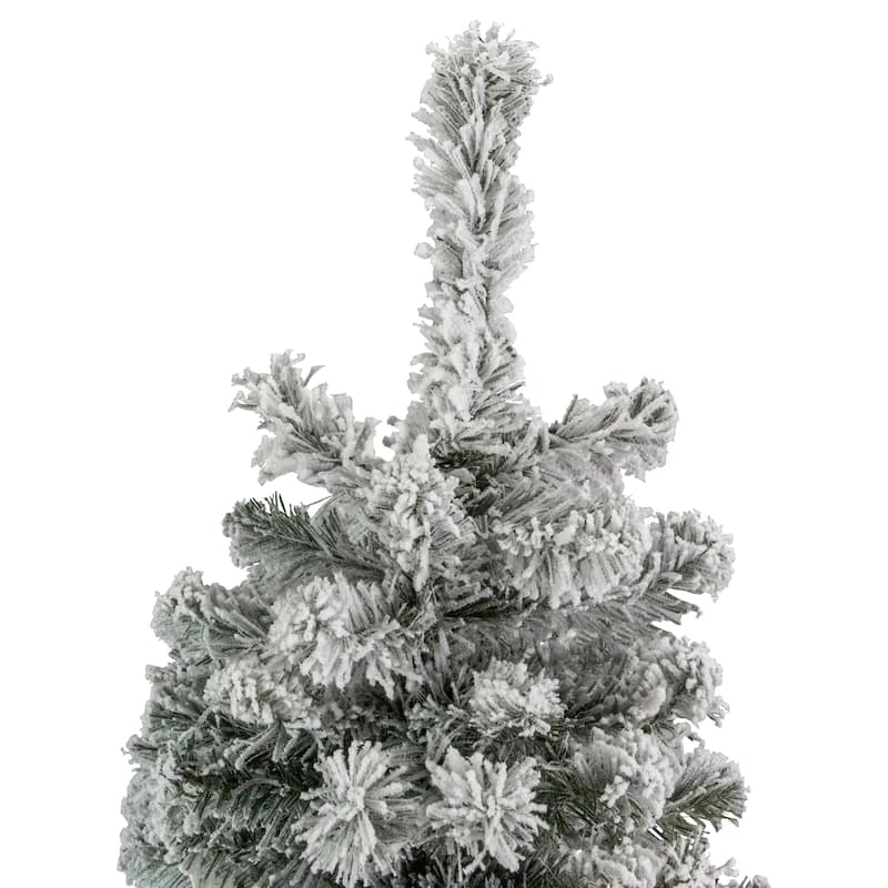Medium Heavily Flocked Madison Pine Artificial Christmas Tree - 6.5' - Unlit - 6.5 Foot