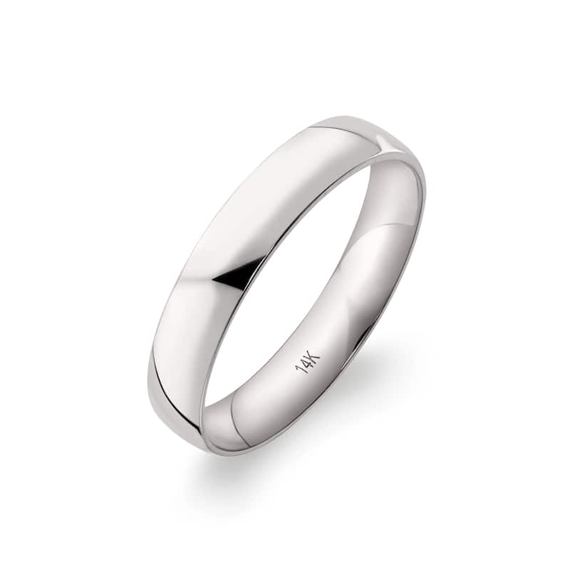 Clover White Gold Comfort Fit Wedding Band - 9.5 (4mm) - 14k