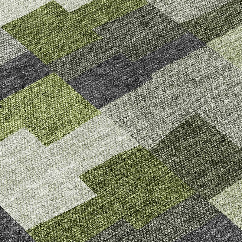 Machine Washable Indoor/ Outdoor Chantille Contemporary Blocks Rug