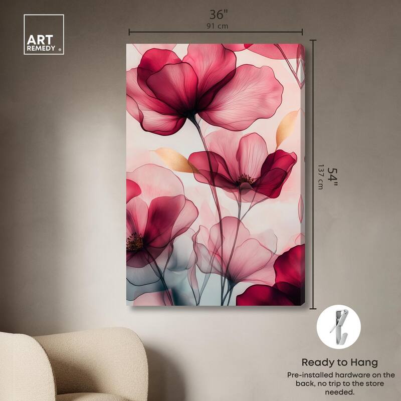 Chiffon Cherry Charm Canvas by Art Remedy, Gallery Wrapped