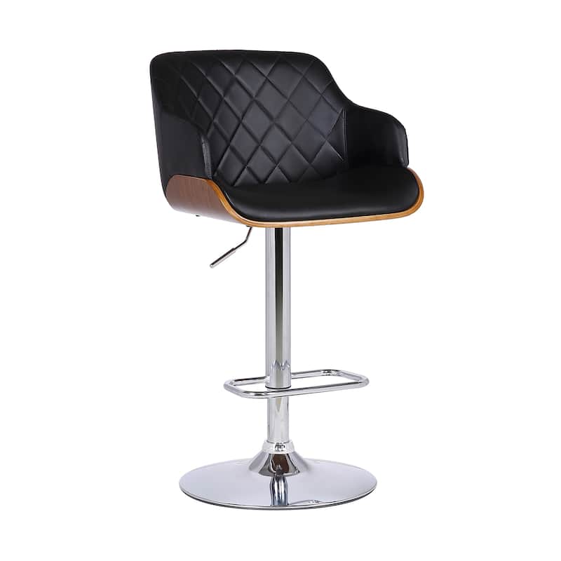 Toby Modern Adjustable Bar Stool, Upholstered Swivel Counter Height Chair with Metal Base