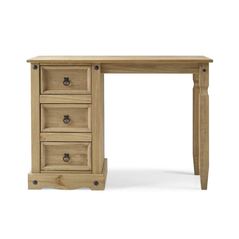 Asian Fusion Vanity/Desk - Solid Pine Wood - 36" x 18" - Brown - - Easy Assembly