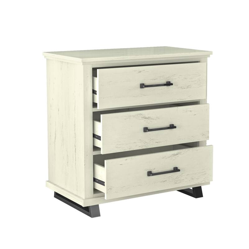 Farmhouse-inspired 3-Piece Bedroom Set - 2 Nightstands and 1 Dresser