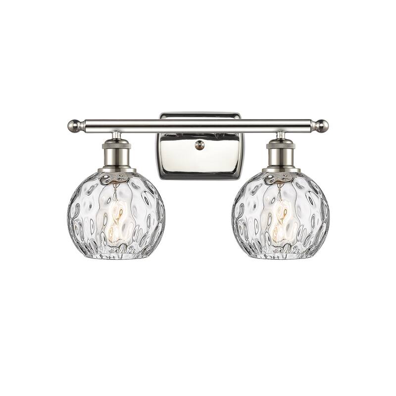 Innovations Lighting Athens Water Glass 2 Light 16" Bath Vanity Light - Polished Nickel